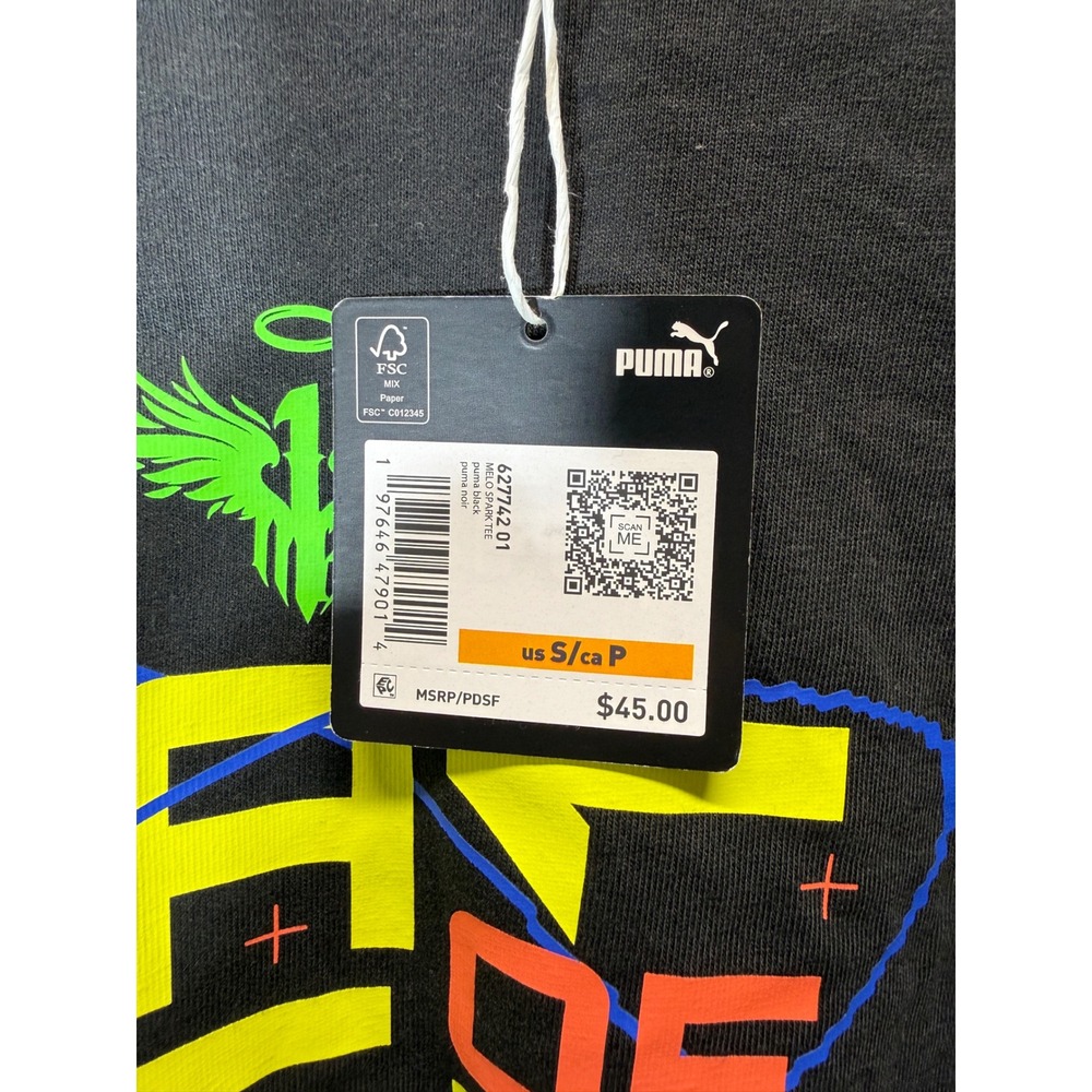 Puma Melo Spark Tee Mens Small Black Rare Of Not From Graphic T-Shirt 627742-01 - Picture 5 of 14